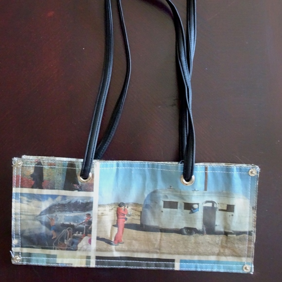 Upcycled Newspaper Unique One of a Kind Artsy Hipster Creative Shoulder Bag - Picture 2 of 8